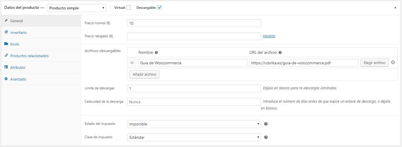 detalles producto descargable